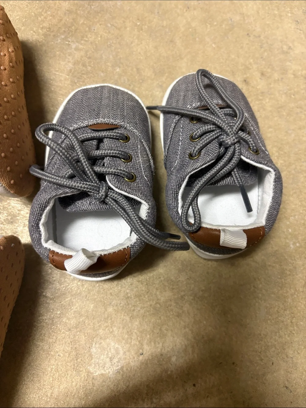 Baby Casual Shoes in Brown and Gray 2 pairs 3 to 6 months